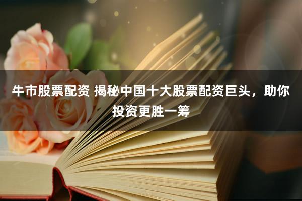 牛市股票配资 揭秘中国十大股票配资巨头，助你投资更胜一筹